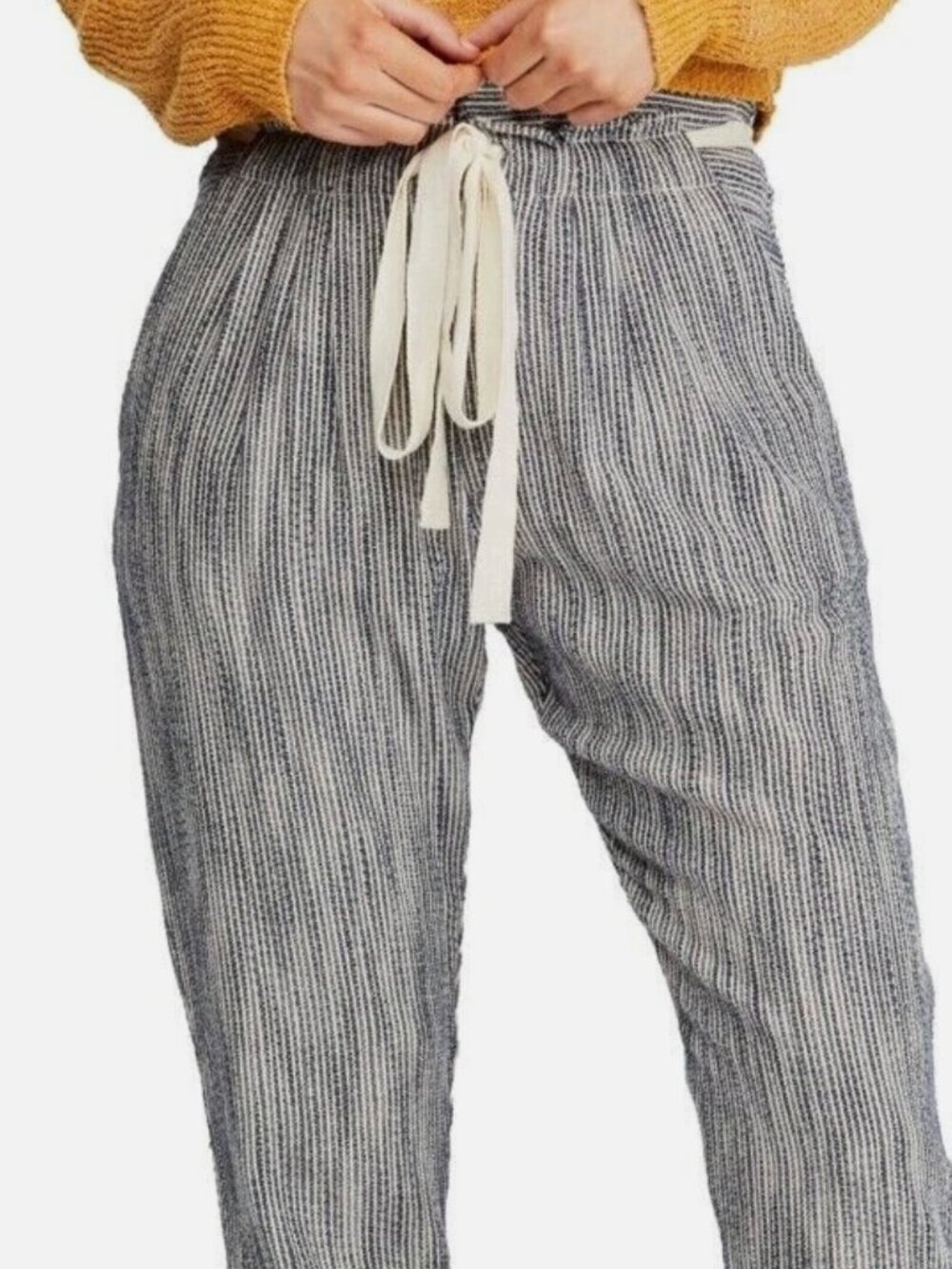 Free People Light at Sunrise Indigo Blue Crop Pants - Size 6 - Picture 2 of 12